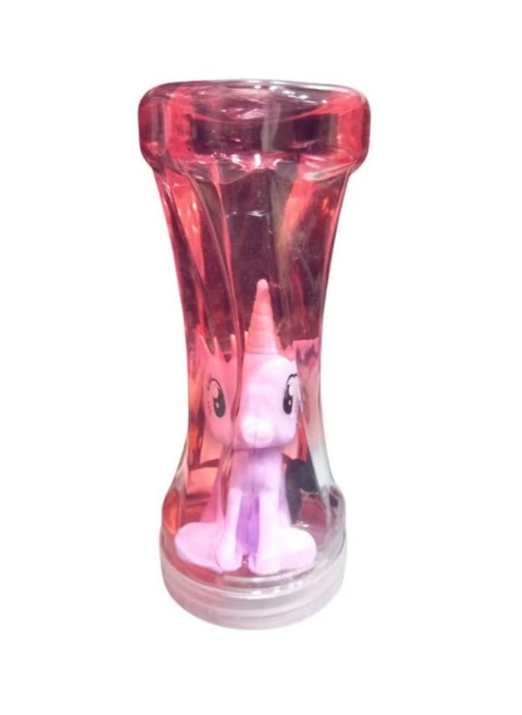 Crystal Slime Bottle with Unicorn Figure (Red) 
