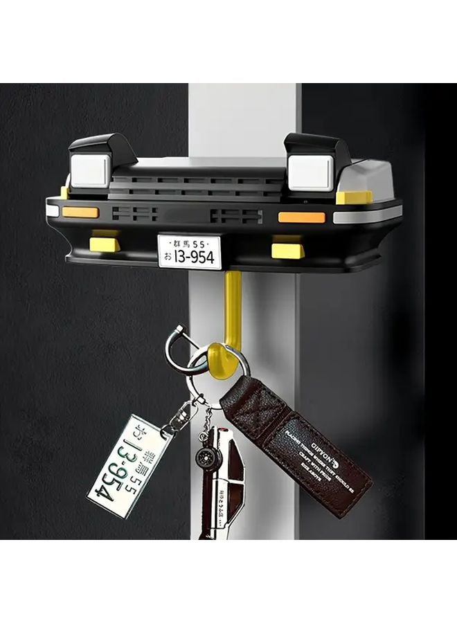 Black One Piece Car Key Hook Wall Mounted Easy Install Home Decor - Image 1