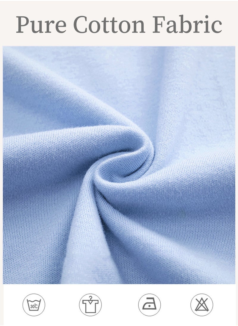 Moovant - 2-Piece Women's Pajamas Set, Long Sleeve Pants, Skin Friendly Home Wear Sleepwear, Soft Cute Sweet Pajamas Set, Loungewear, Nightwear Set, White/Blue - Image 1