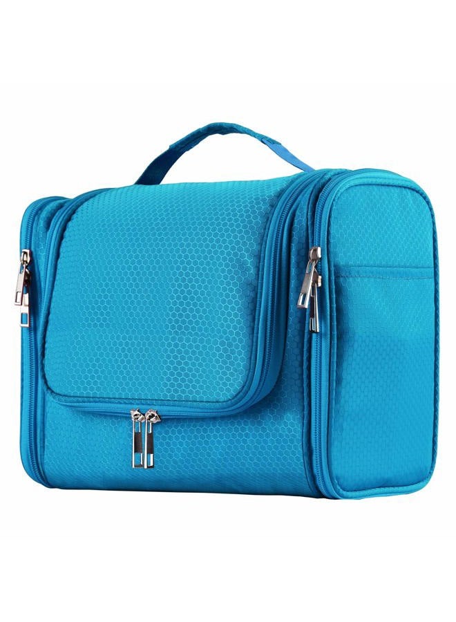 Buruis Extra Large Capacity Hanging Toiletry Bag for Men & Women, Portable Waterproof Bathroom Shower Bag, Lightweight Dopp kit Shaving Bag, Sturdy Metal Hook Organizer Makeup Bag (Light Blue) - Image 1