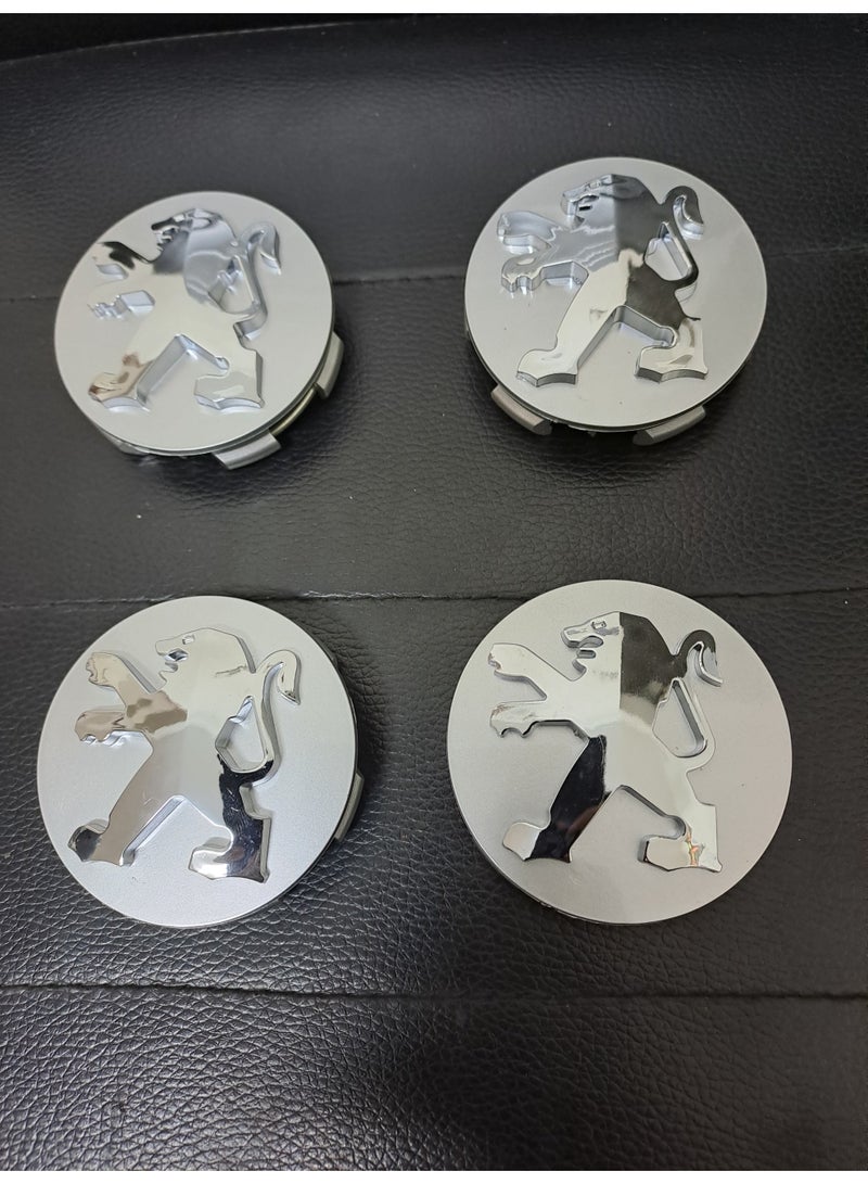 ل Peugeot Wheel Hub Cap 206 207 307 308 3008 407 408 508 607 60 ملليمتر بيجوالطقم ٤ قطع