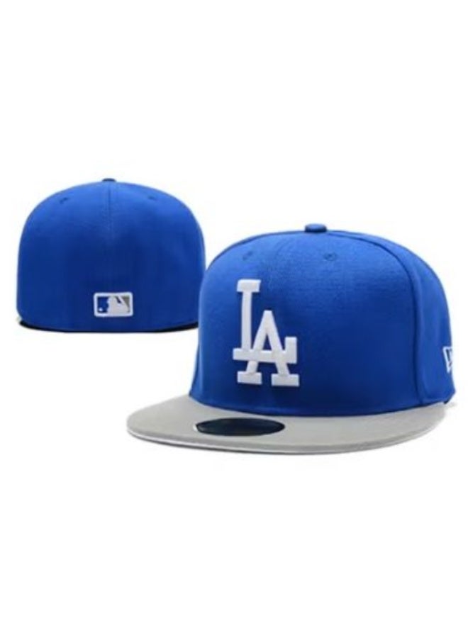 NEW ERA LA Dodgers Blue and Gray Snapback Cap with Embroidered LA Logo and MLB Patch-size55.8cm