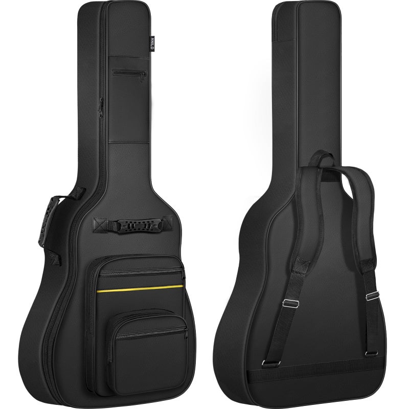 ANILD Acoustic Guitar Bag 40 41 42 Gig Bag 0.35 In Thick Padding Dual Adjustable Shoulder Strap Acoustic Guitar Case with Back Hanger Loop - Image 1