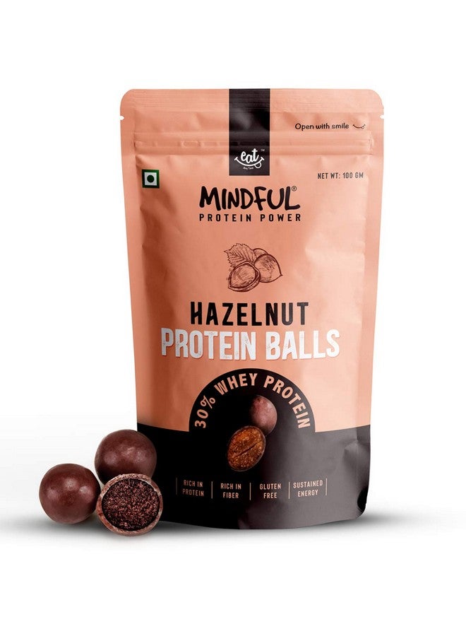 EAT Anytime Mindful Hazelnut Protein Energy Balls, 30% Whey Protein Snack, Pack of 3-300g (10 Protein Balls x 10g) - Image 1