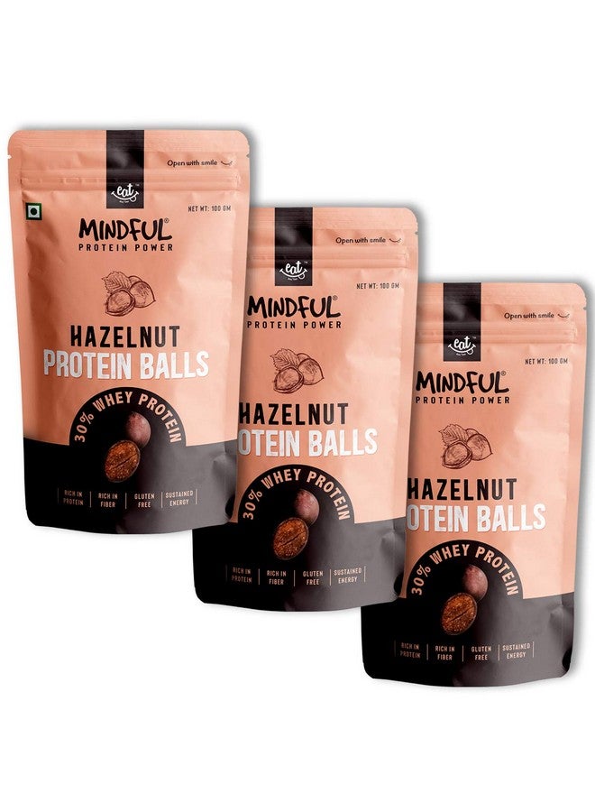 EAT Anytime Mindful Hazelnut Protein Energy Balls, 30% Whey Protein Snack, Pack of 3-300g (10 Protein Balls x 10g) - Image 2
