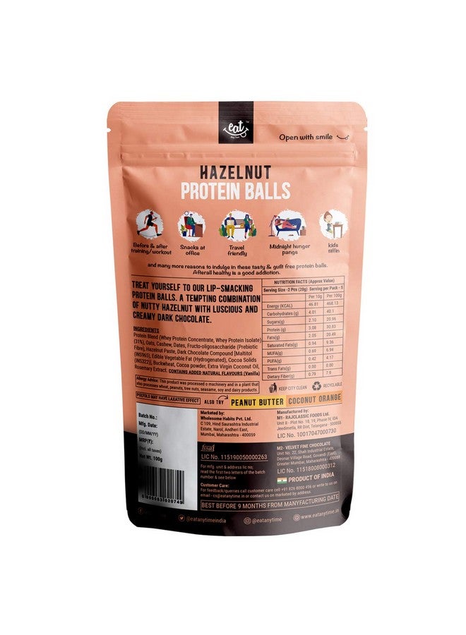 EAT Anytime Mindful Hazelnut Protein Energy Balls, 30% Whey Protein Snack, Pack of 3-300g (10 Protein Balls x 10g) - Image 5