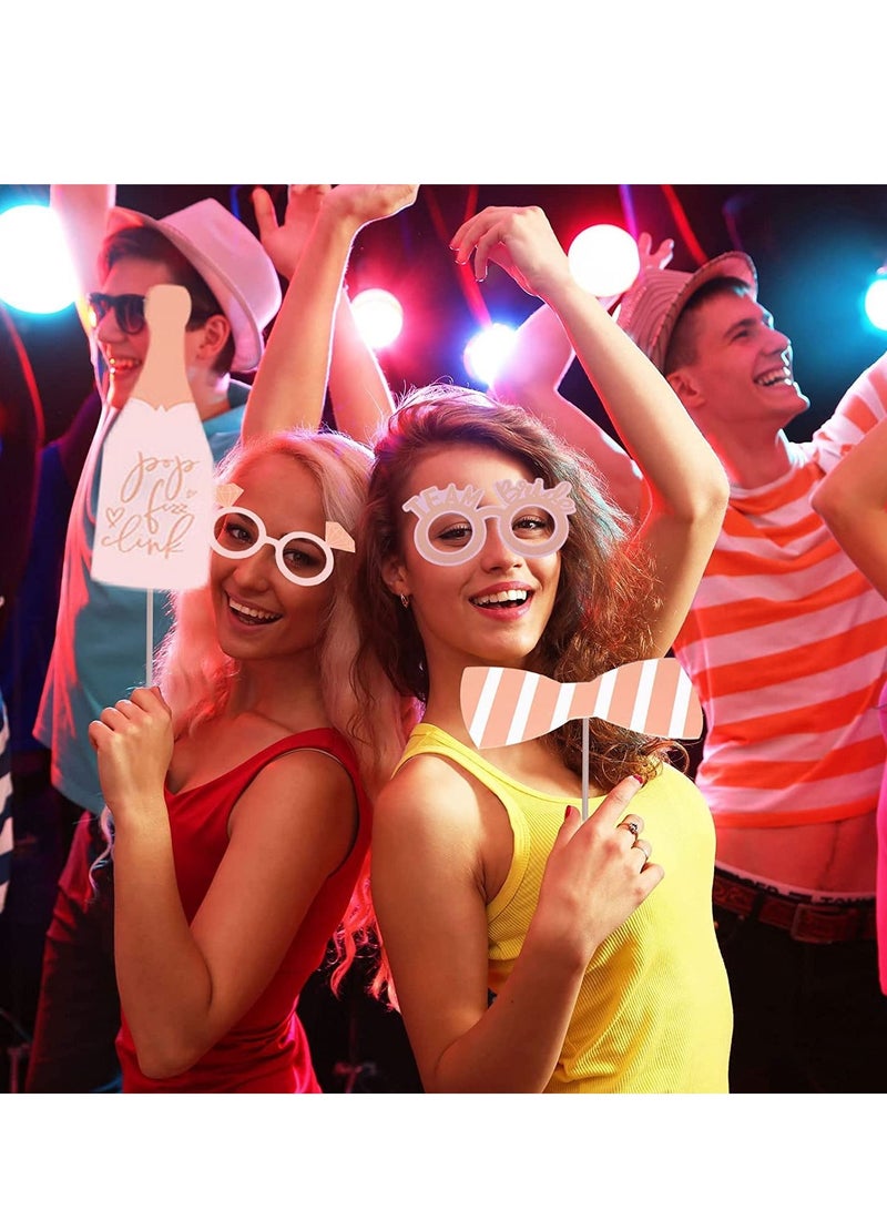 Excefore 25 قطعة من دعامات كشك الصور لحفلات الزفاف وحفلات توديع العزوبية باللون الذهبي لحفلات الزفاف وحفلات استقبال العرائس - Image 4