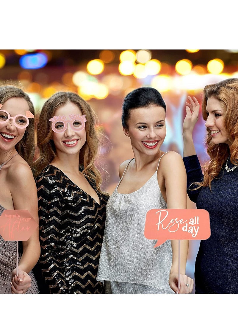 Excefore 25 قطعة من دعامات كشك الصور لحفلات الزفاف وحفلات توديع العزوبية باللون الذهبي لحفلات الزفاف وحفلات استقبال العرائس - Image 5