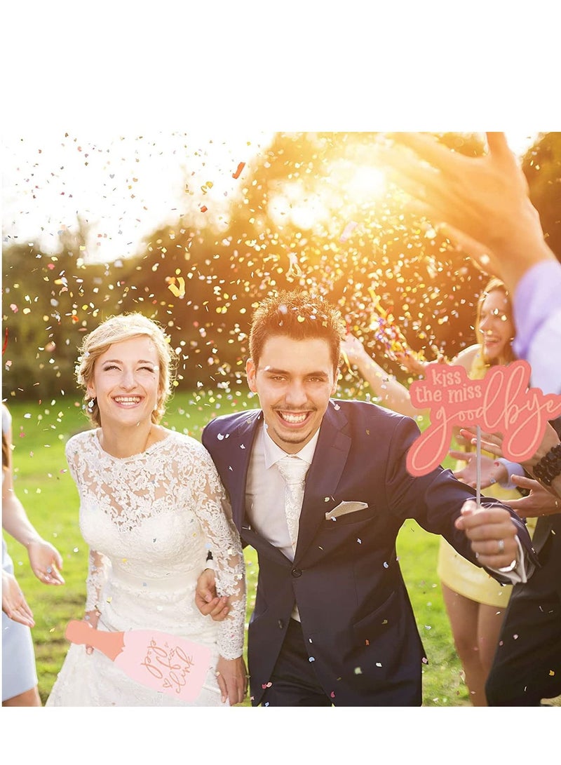 Excefore 25 قطعة من دعامات كشك الصور لحفلات الزفاف وحفلات توديع العزوبية باللون الذهبي لحفلات الزفاف وحفلات استقبال العرائس - Image 3