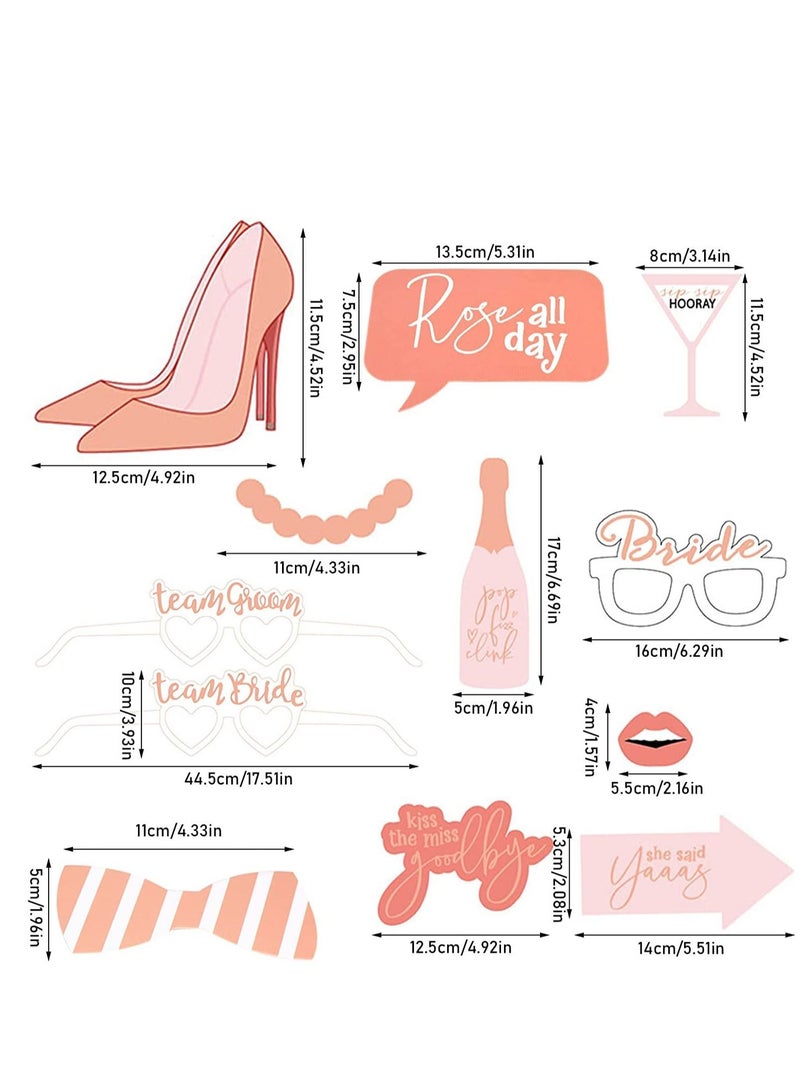 Excefore 25 قطعة من دعامات كشك الصور لحفلات الزفاف وحفلات توديع العزوبية باللون الذهبي لحفلات الزفاف وحفلات استقبال العرائس - Image 2