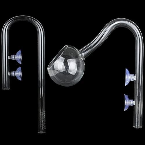 Caylingdee Poppy Pipe Glass Inflow Outflow Set Aquatic U Shape Inflow Pipe Set for Aquarium Planted Tank Filter 17mm for 16/22mm(5/8" ID) Tubing - Image 1