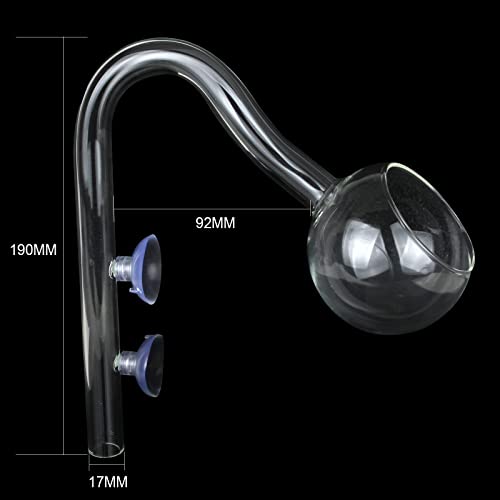 Caylingdee Poppy Pipe Glass Inflow Outflow Set Aquatic U Shape Inflow Pipe Set for Aquarium Planted Tank Filter 17mm for 16/22mm(5/8" ID) Tubing - Image 2