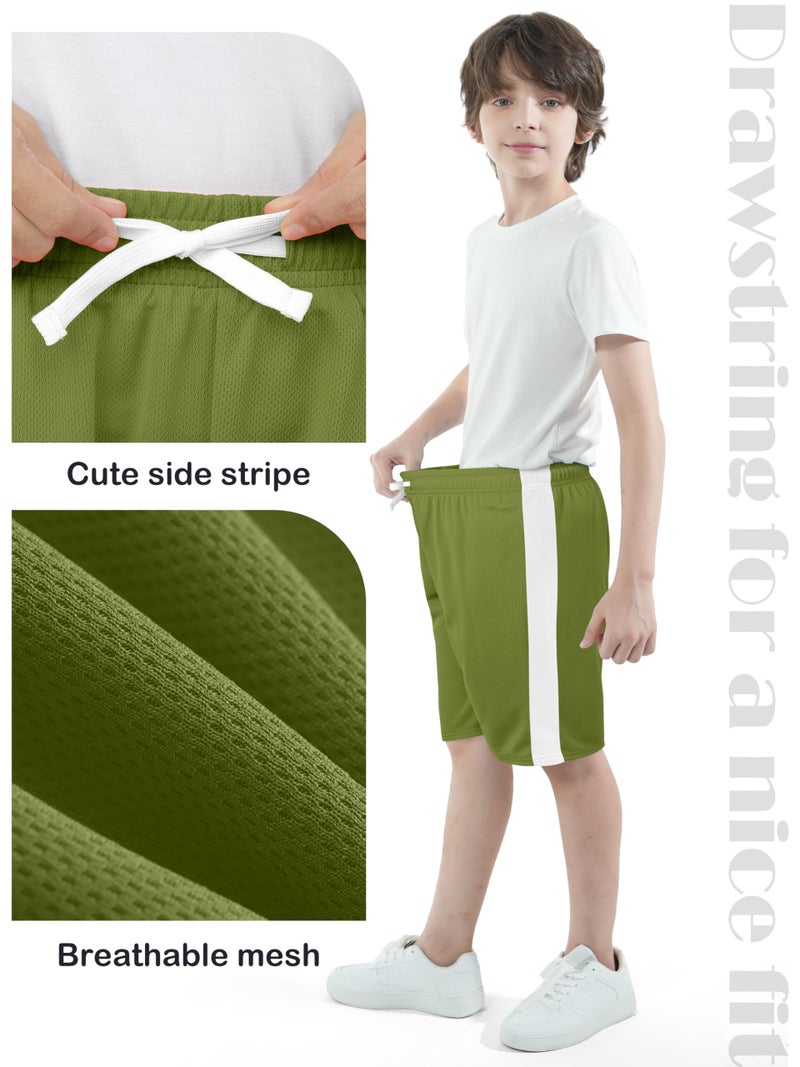 Resinta 5 Pack Boys Shorts Boys Basketball Athletic Shorts Kids Active Gym Soccer Sports Shorts Mesh Quick Dry Elastic Waist - Image 3