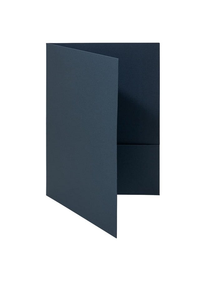 جام بايبر مجلدات عرض من الكتان المزخرف بجيبين من JAM PAPER - مجلد أعمال بحجم خطاب - أزرق داكن - عبوة من 50 قطعة/صندوق - Image 3