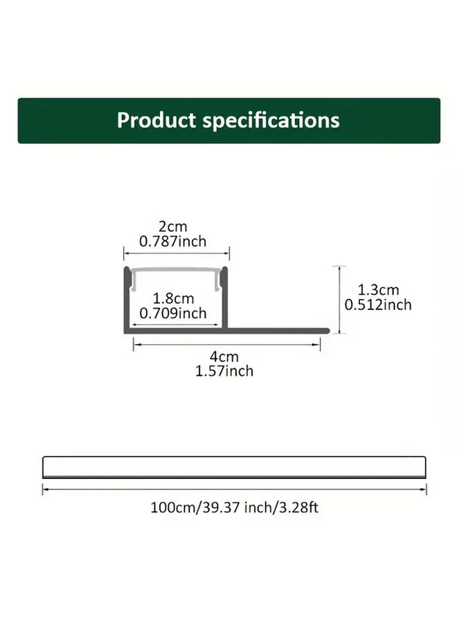 8pcs 1m 20x13mm Plaster Concealed Line Light Aluminum Channel With Milky White Diffuser Shade Silvery For Drywall Wall Ceiling Wire - Image 3