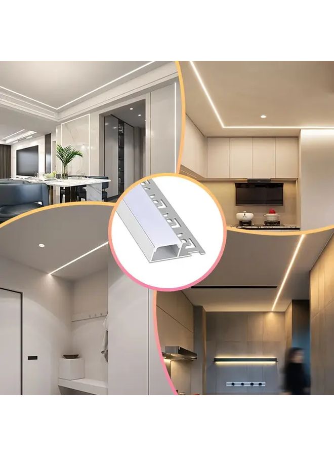 8pcs 1m 20x13mm Plaster Concealed Line Light Aluminum Channel With Milky White Diffuser Shade Silvery For Drywall Wall Ceiling Wire - Image 5