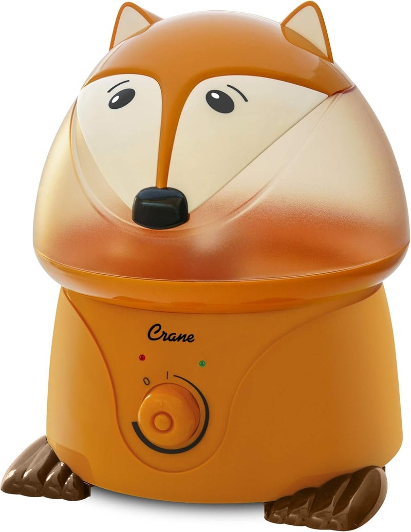 Crane 1 Gallon Animal Cool Mist Ultrasonic Humidifier for Kids' Bedroom and Nursery, Automatic Shut off, Adjustable Output, Fox - Image 1