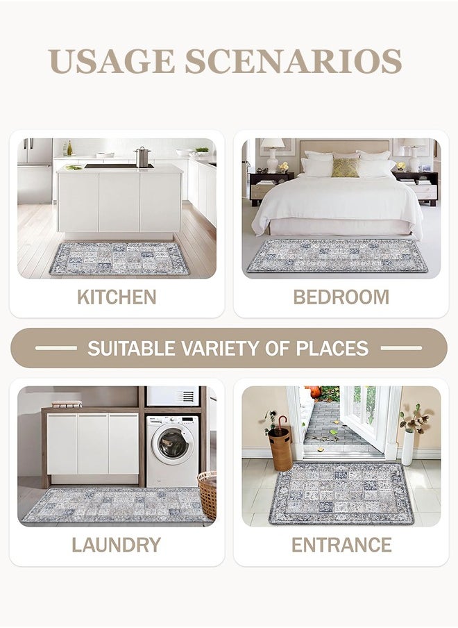 Generic 2 PCS Kitchen Floor Mats Rugs Set, Cushion Floor Carpet, Waterproof, Oil Resistant and Anti-Fatigue PU Standing Mat for Kitchen, Floor, Office, Sink, Laundry 45*75CM+45*120CM  - Image 4