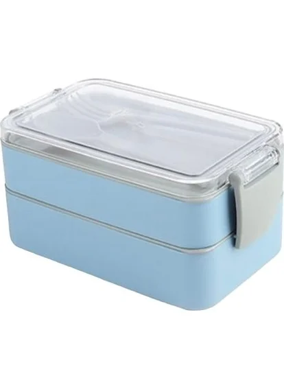 Hane216 Food and Nutrition Bowl Set, 2 Layers, Self-contained Fork&Spoon,