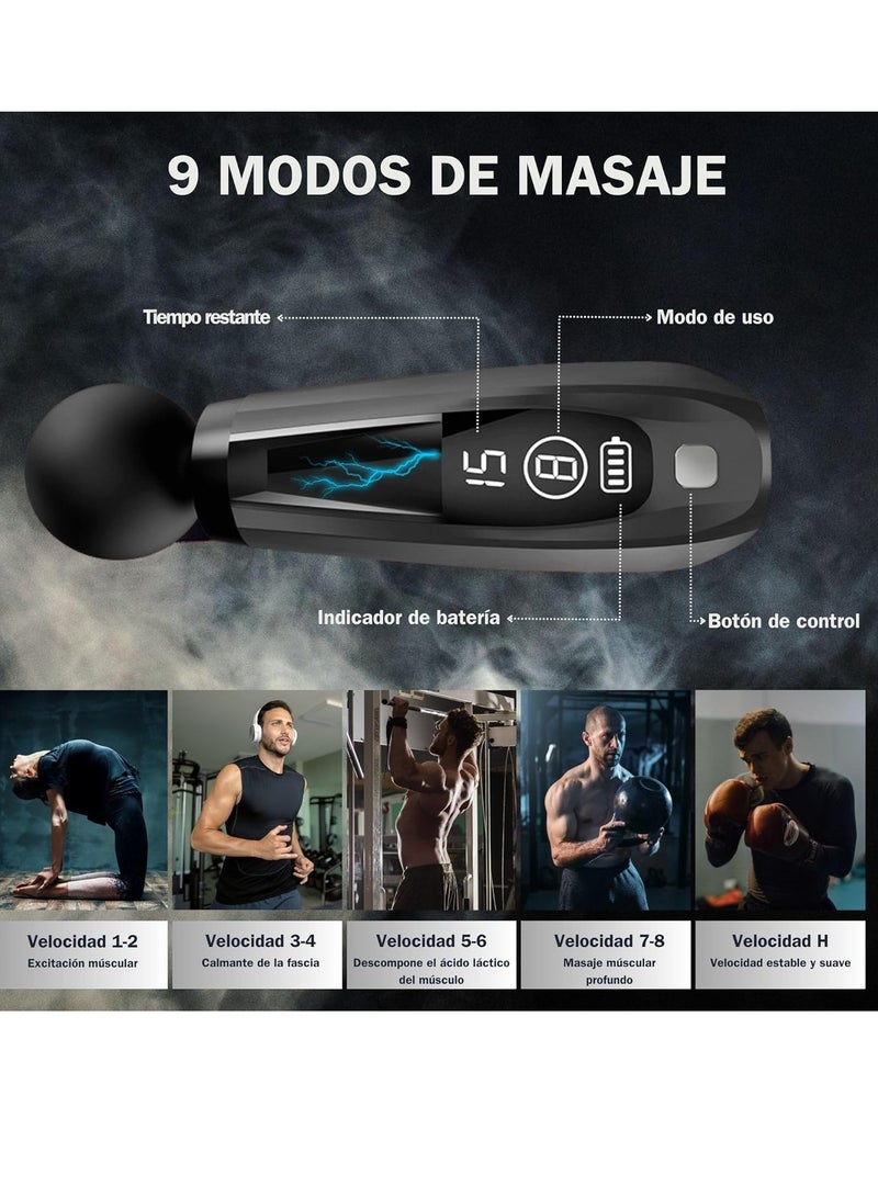 مسدس تدليك العضلات بالنقر مع مقبض قابل للتمدد لكامل الجسم مدلك عنق الرحم ومسدس كهربائي للظهر للانسجة العميقة. 9 اوضاع و4 رؤوس يخفف الام أبيض - Image 3