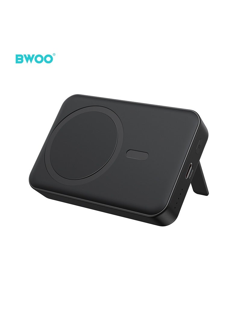 BWOO Pd 20W + 15W Wireless Magnetic Power Bank 10000Mah Black - Image 1