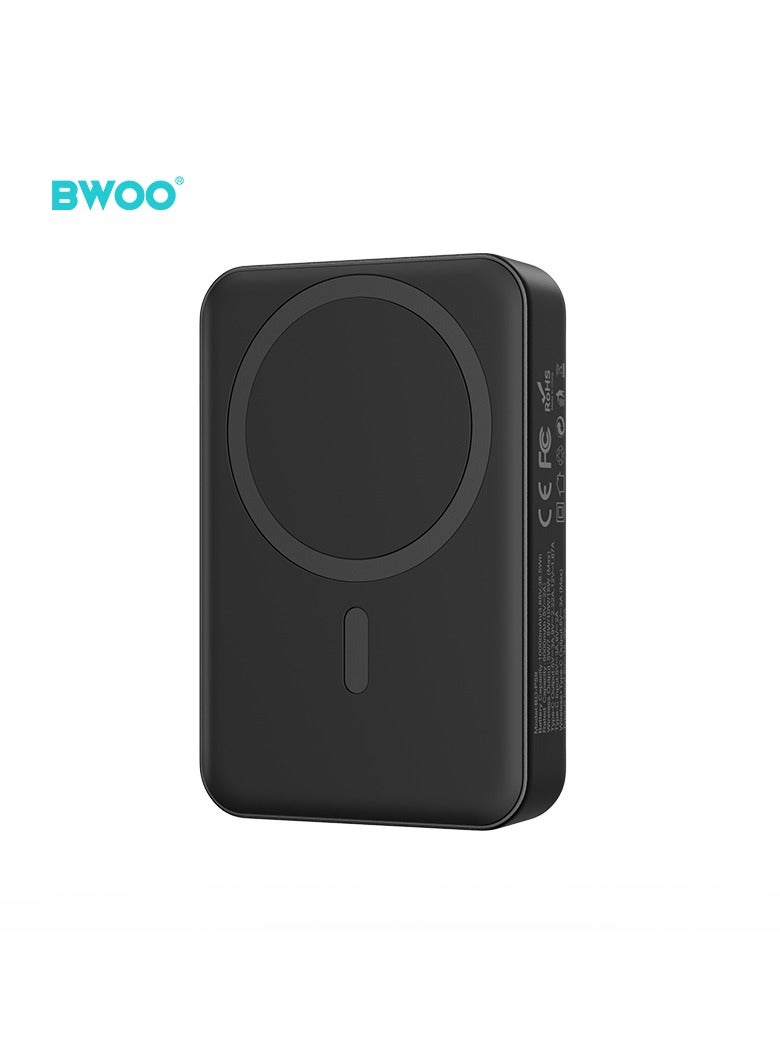 BWOO Pd 20W + 15W Wireless Magnetic Power Bank 10000Mah Black - Image 2