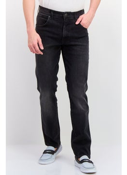 Men Regular Fit Washed Denim Jean, Black
