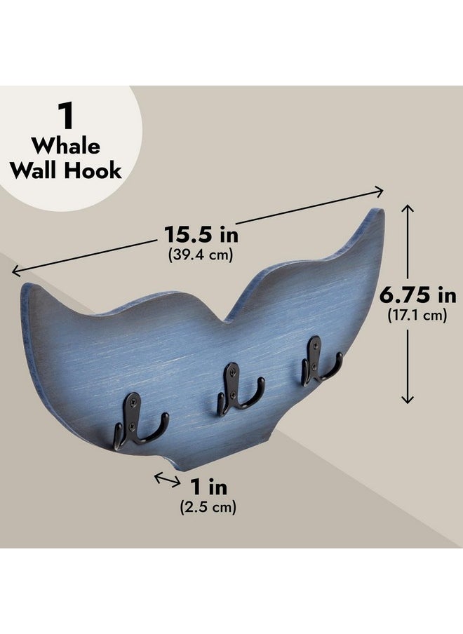 Okuna Outpost Whale Tail Wall Hook for Nursery, Nautical Ocean Wall Decor (Blue, 15.5 x 6.75 x 1 in) - pzsku/Z97F2B42C51FE3D5F8CA4Z/45/_/1740982853/8c54ef08-596d-4473-9014-802dde1aaa5f