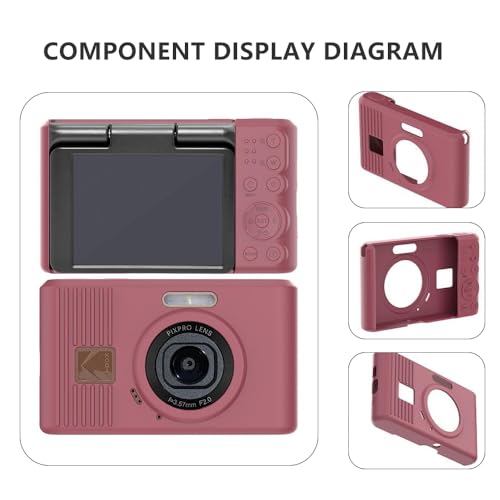 Tedubax Silicone Case for kodak pixpro C1 Digital Camera with 2PCS Screen Protector and Lanyard - (red) - Image 4