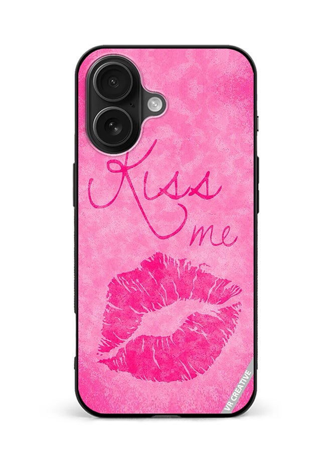 VR CREATIVE Protective Case Cover For Apple iPhone 16 Plus Kiss Me Pink Design Multicolour