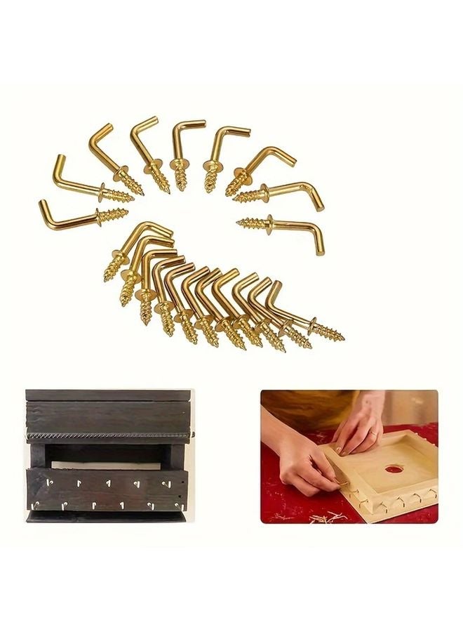 37mm 10pcs L Shaped Hooks Alloy Self Tapping Screw Hooks For Hanging Things - Image 5