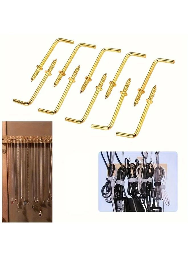 37mm 10pcs L Shaped Hooks Alloy Self Tapping Screw Hooks For Hanging Things - Image 2
