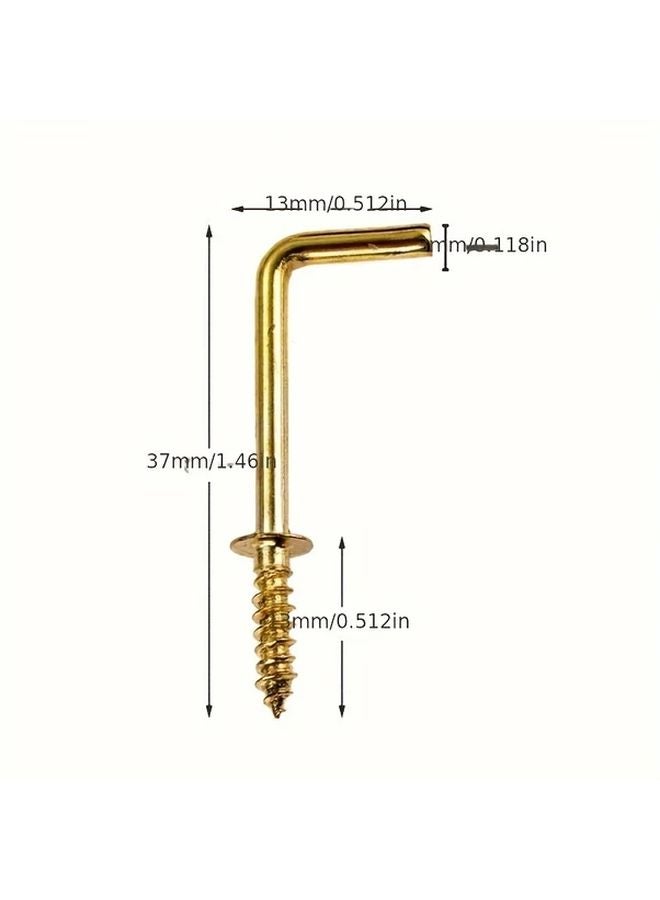 37mm 10pcs L Shaped Hooks Alloy Self Tapping Screw Hooks For Hanging Things - Image 1