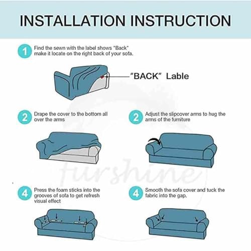 Outlay Home Universal 3 Seater Sofa Cover with Elasticity, Protective, Stretchable, Spandex & Polyester Sofa Slipcover (3 Seater, 185cm * 230cm) (Blue Grey Check) - Image 5