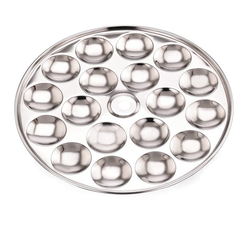 Expresso Mini Idli Plate – Stainless Steel, Thick Gauge, 19.4 cm, 1 Piece, Fits All Idli Makers & Cookers, Non-Stick, Perfectly Steamed 18 Idlis - Image 1