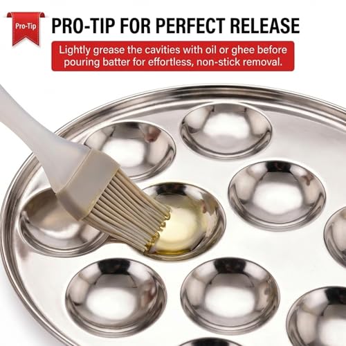 Expresso Mini Idli Plate – Stainless Steel, Thick Gauge, 19.4 cm, 1 Piece, Fits All Idli Makers & Cookers, Non-Stick, Perfectly Steamed 18 Idlis - Image 4