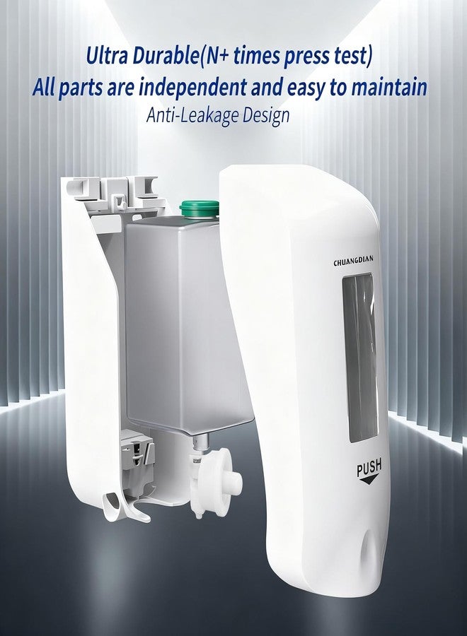 CHUANGDIAN Manual Foaming Soap Dispenser,1000ml Wall Mounted Hand Soap Dispenser,Large Viewing Window,Super Easy Refills,for Commercial & Home, Pearl White - Image 4