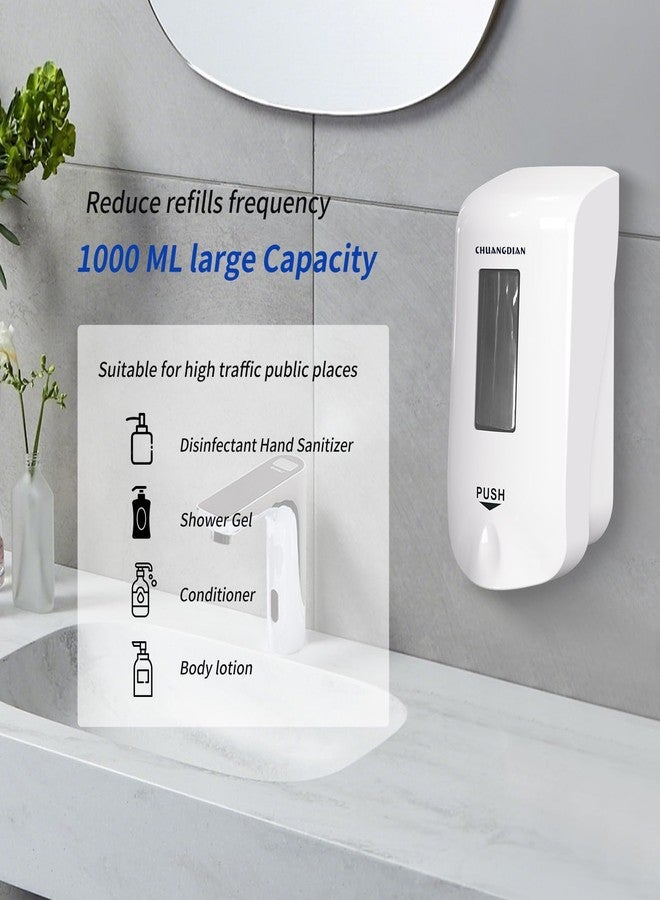 CHUANGDIAN Manual Foaming Soap Dispenser,1000ml Wall Mounted Hand Soap Dispenser,Large Viewing Window,Super Easy Refills,for Commercial & Home, Pearl White - Image 5