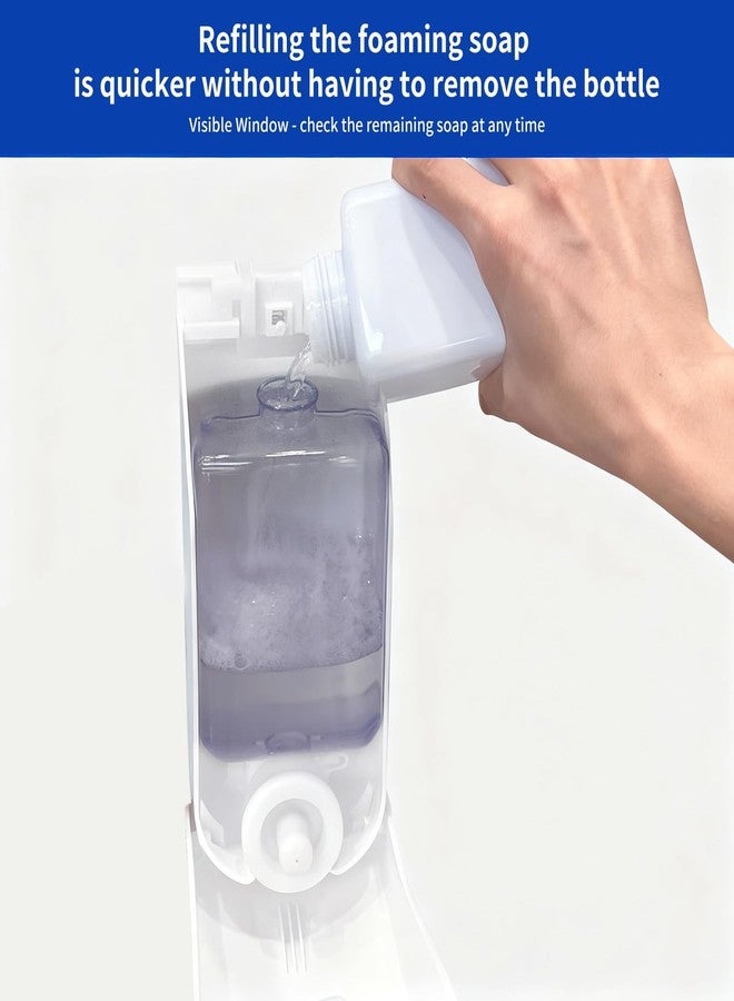 CHUANGDIAN Manual Foaming Soap Dispenser,1000ml Wall Mounted Hand Soap Dispenser,Large Viewing Window,Super Easy Refills,for Commercial & Home, Pearl White - Image 3