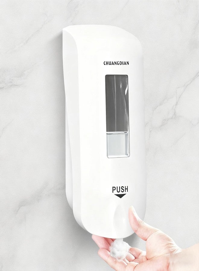 CHUANGDIAN Manual Foaming Soap Dispenser,1000ml Wall Mounted Hand Soap Dispenser,Large Viewing Window,Super Easy Refills,for Commercial & Home, Pearl White - Image 2