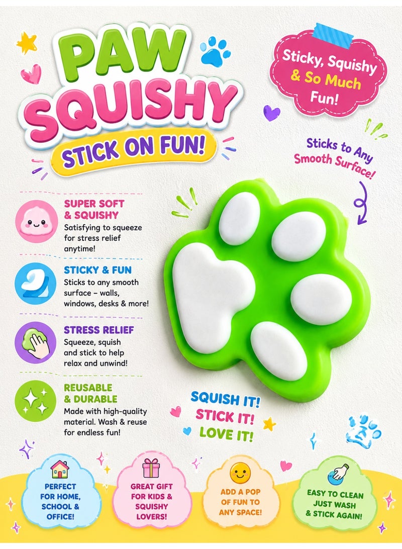 Squishies Pinch Family SET of 2, Squishy Cute Soft Silicone Big Cats Paw Fidget Stress Relief Sensory Toys Gifts for Adults Women, Cat Paw Squishy Stress Relief Toys for Kids Adults Pinch Decompression Toy Super Soft Squeeze Fidget Toys - Image 4