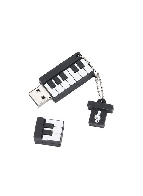 CR10033 USB Flash Memory Stick High Speed Flash Drive Flash Disk Thumb Drive Black and White Piano Keys Memory Stick Gift with Keychain 32GB
