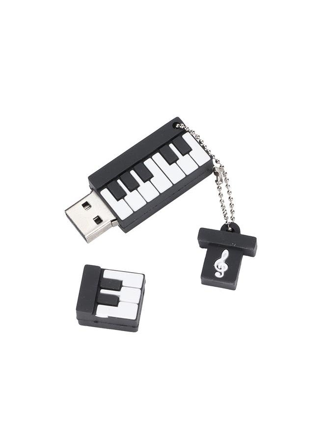 Thoraya CR10033 USB Flash Memory Stick High Speed Flash Drive Flash Disk Thumb Drive Black and White Piano Keys Memory Stick Gift with Keychain 32GB  - Image 1
