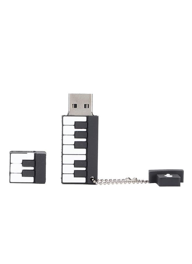 CR10033 USB Flash Memory Stick High Speed Flash Drive Flash Disk Thumb Drive Black and White Piano Keys Memory Stick Gift with Keychain 32GB