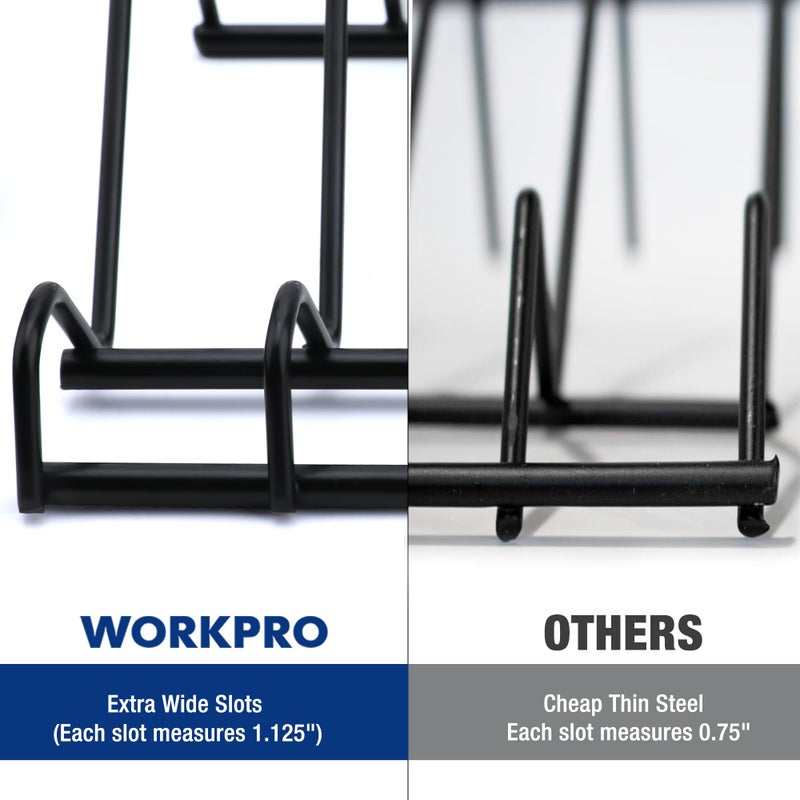 WORKPRO منظم كماشة WORKPRO 2-Pack، حامل تخزين وتنظيم صندوق الأدوات، 20 فتحة للملاقط ذات الزنبرك، العادية والعريضة، حافظ على تنظيم الملاقط في درج الأدوات (الملاقط غير مشمولة) - Image 4