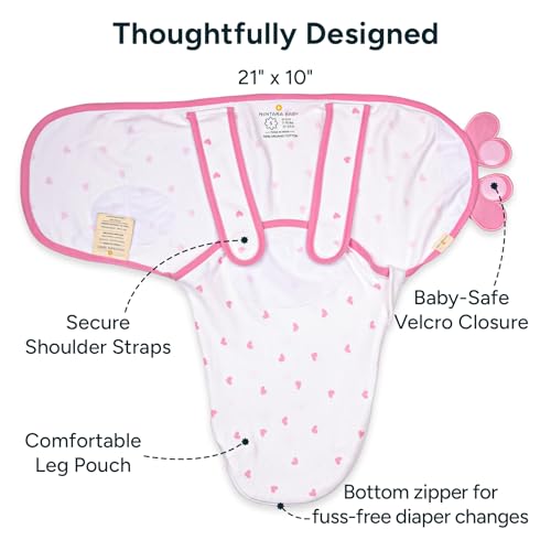 NINTARABABY Swaddle Wrap – Premium Organic Cotton, Wake Me Not Swaddle with Baby-Safe Velcro, Ultra-Soft & Snug Newborn Sleep Sack, Breathable Swaddling Blanket, Gift for Infant 0-3 Months - Image 3