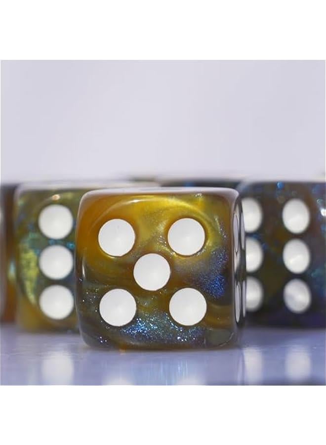 10 PC D6 dice 16mm Acrylic Dice Set for RPG MTG DND Dice Table Games and Board Games (Brown + Blue) - Image 4