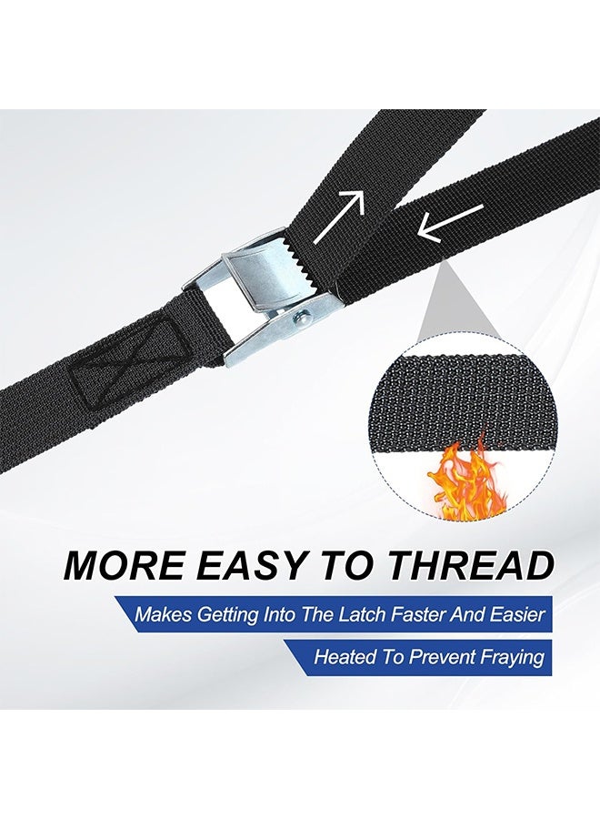 Tie Down Straps 4 Pack Heavy Duty Lashing Straps Tensioning Belts with Adjustable Cam Buckle for Car Luggage and Garden Tent Bundled Fixed, 2.5cm*2m - Image 4