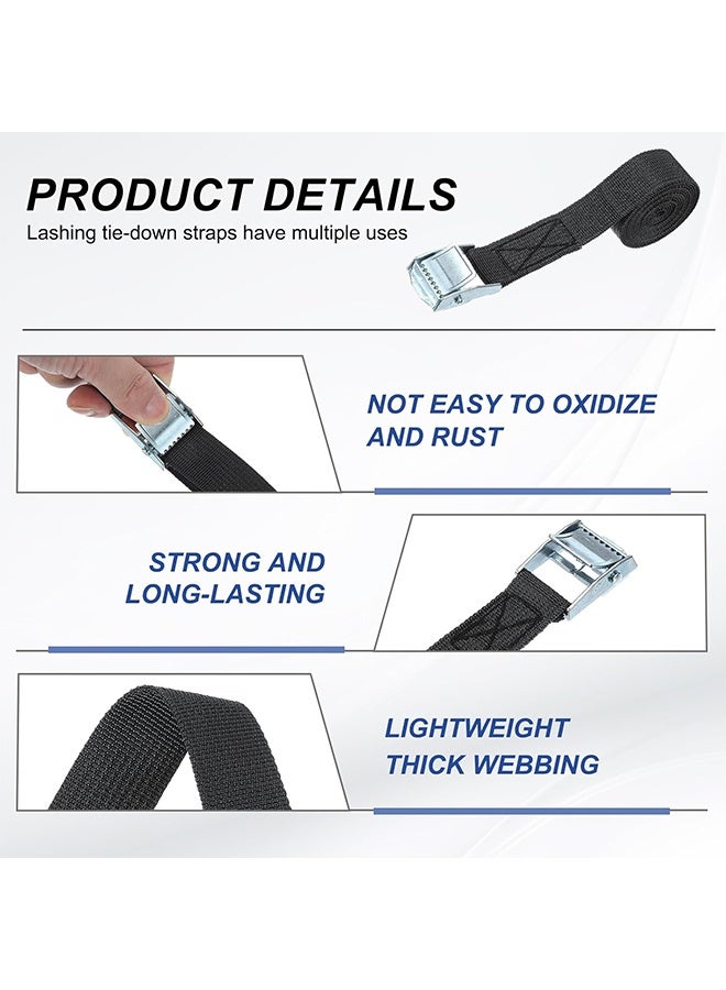 Tie Down Straps 4 Pack Heavy Duty Lashing Straps Tensioning Belts with Adjustable Cam Buckle for Car Luggage and Garden Tent Bundled Fixed, 2.5cm*2m - Image 3
