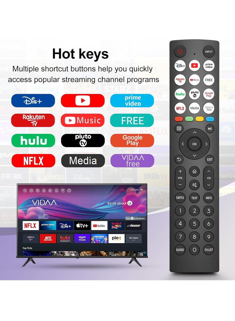 TIGER EN2Q36H Universal Remote Control Replacement for Hisense Smart TVs || Compatible with VIDAA System, 4K UHD, FHD, QLED, LCD, and LED Models | Plug & Play Setup | Stable Long-Range IR | Easy Navigation | Ideal Backup Remote | Sleek & Durable Design  - Image 3